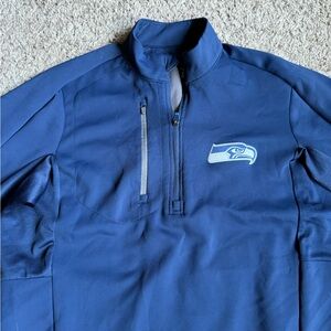 Antigua Seattle Seahawks Football NFL Q-Zip Pullover Jacket Sweatshirt Small
